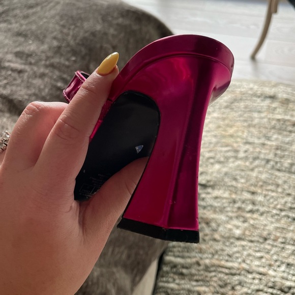 Nine West Darlb 3 Pink Metallic Heels - Picture 3 of 5